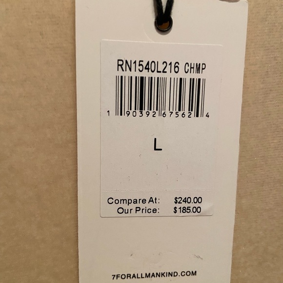 *BRAND NEW* 7 for all mankind - CreamVelvet Cami Slip On Dress - Picture 4 of 4